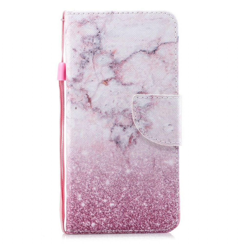 Flip Case Für iPhone 11 Mit Kordel Marmorband