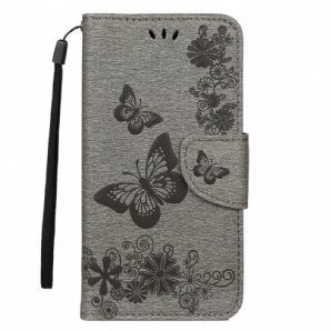 Flip Case Für iPhone 11 Mit Kordel Prächtige Riemenschmetterlinge