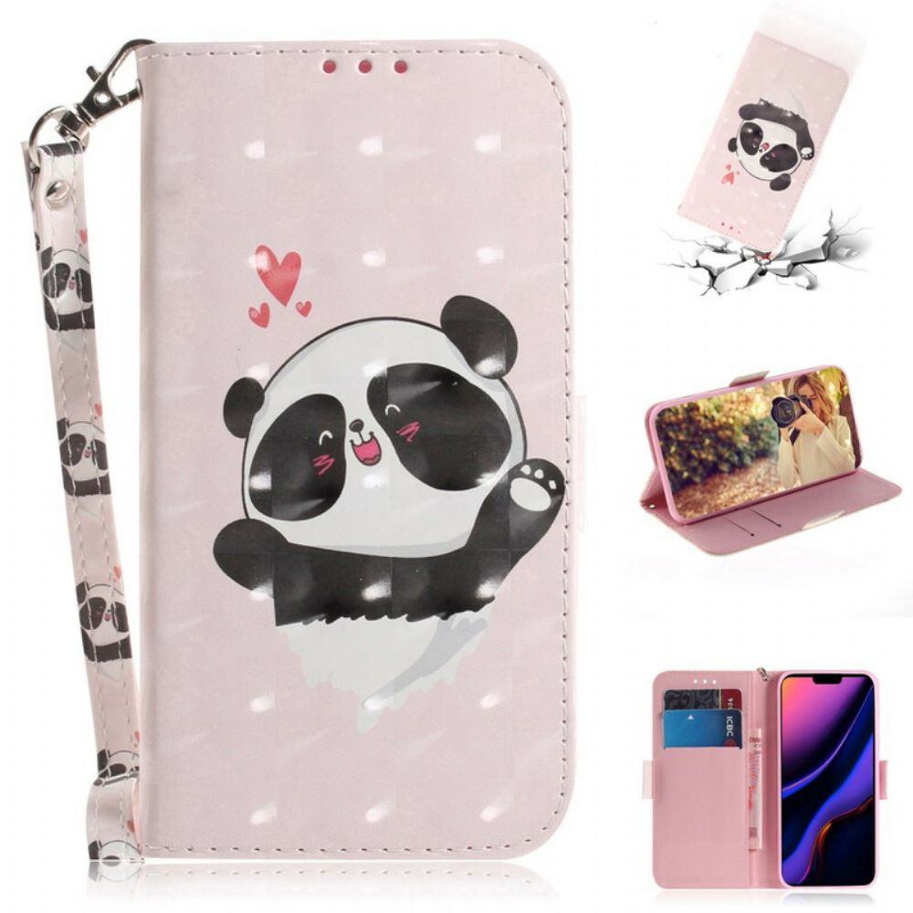 Flip Case Für iPhone 11 Mit Kordel Tanga-panda-liebe