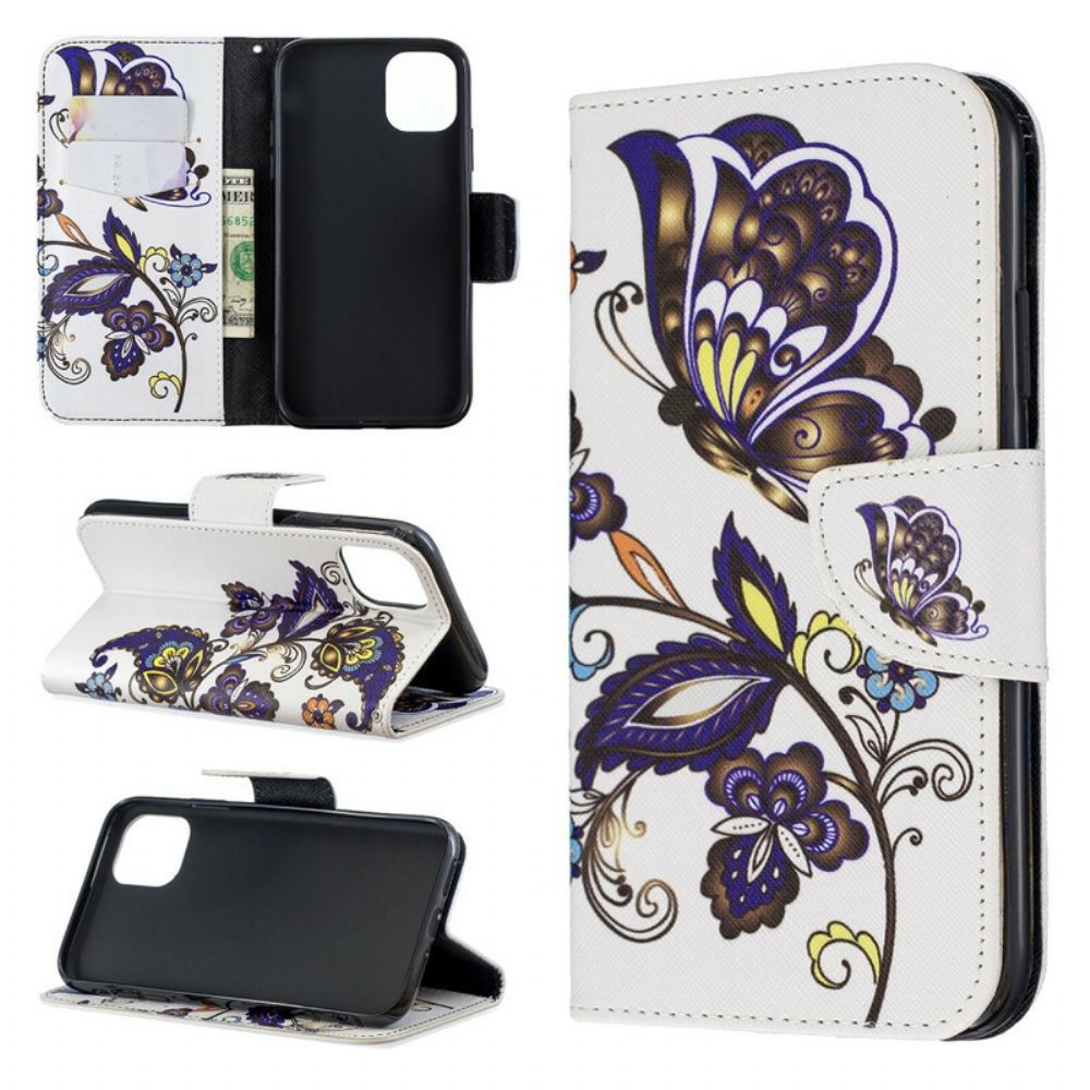 Flip Case Für iPhone 11 Tatoo-schmetterlinge