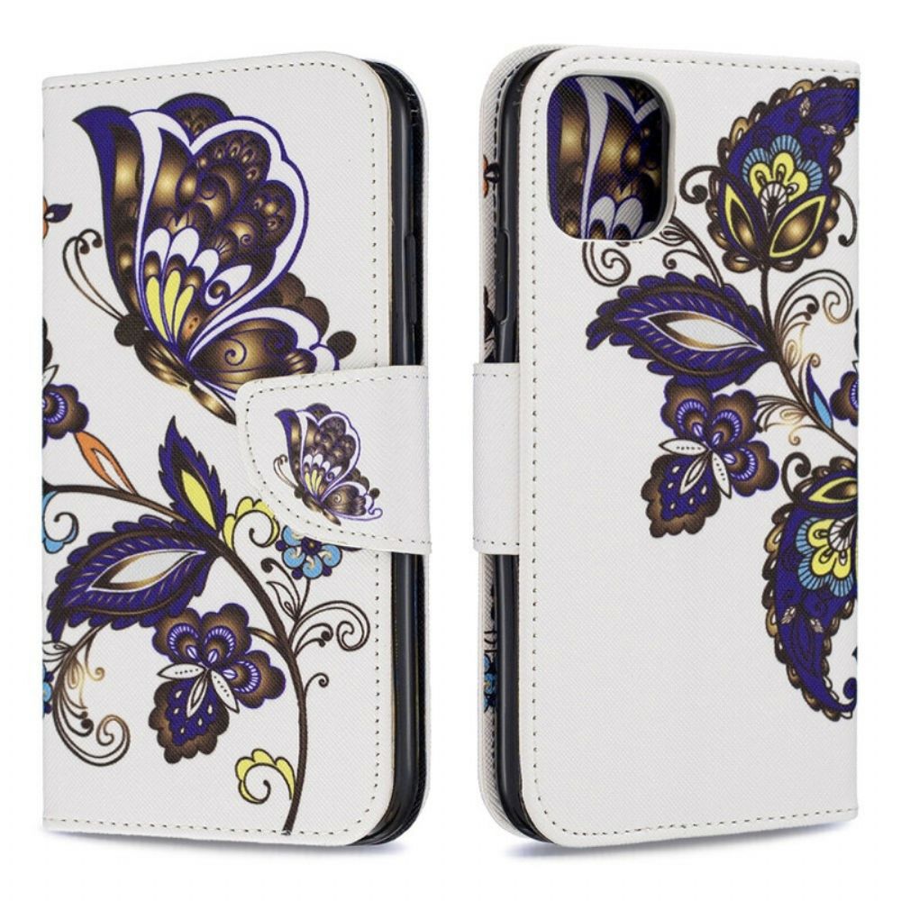 Flip Case Für iPhone 11 Tatoo-schmetterlinge