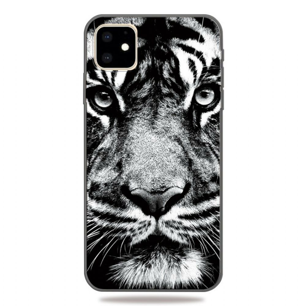 Handyhülle Für iPhone 11 Schwarzer Und Weißer Tiger