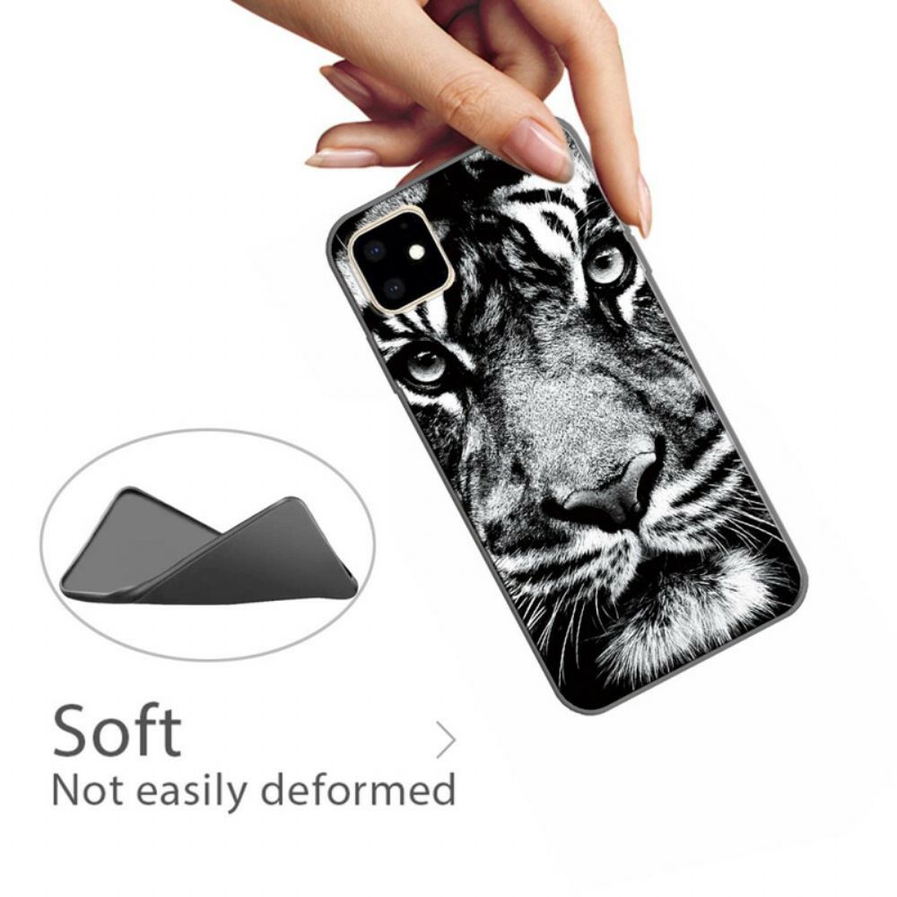 Handyhülle Für iPhone 11 Schwarzer Und Weißer Tiger