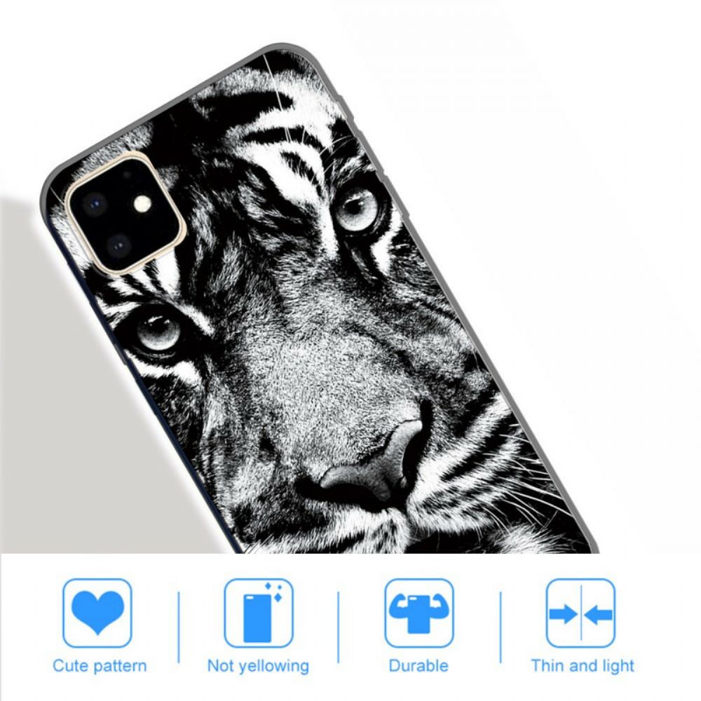 Handyhülle Für iPhone 11 Schwarzer Und Weißer Tiger