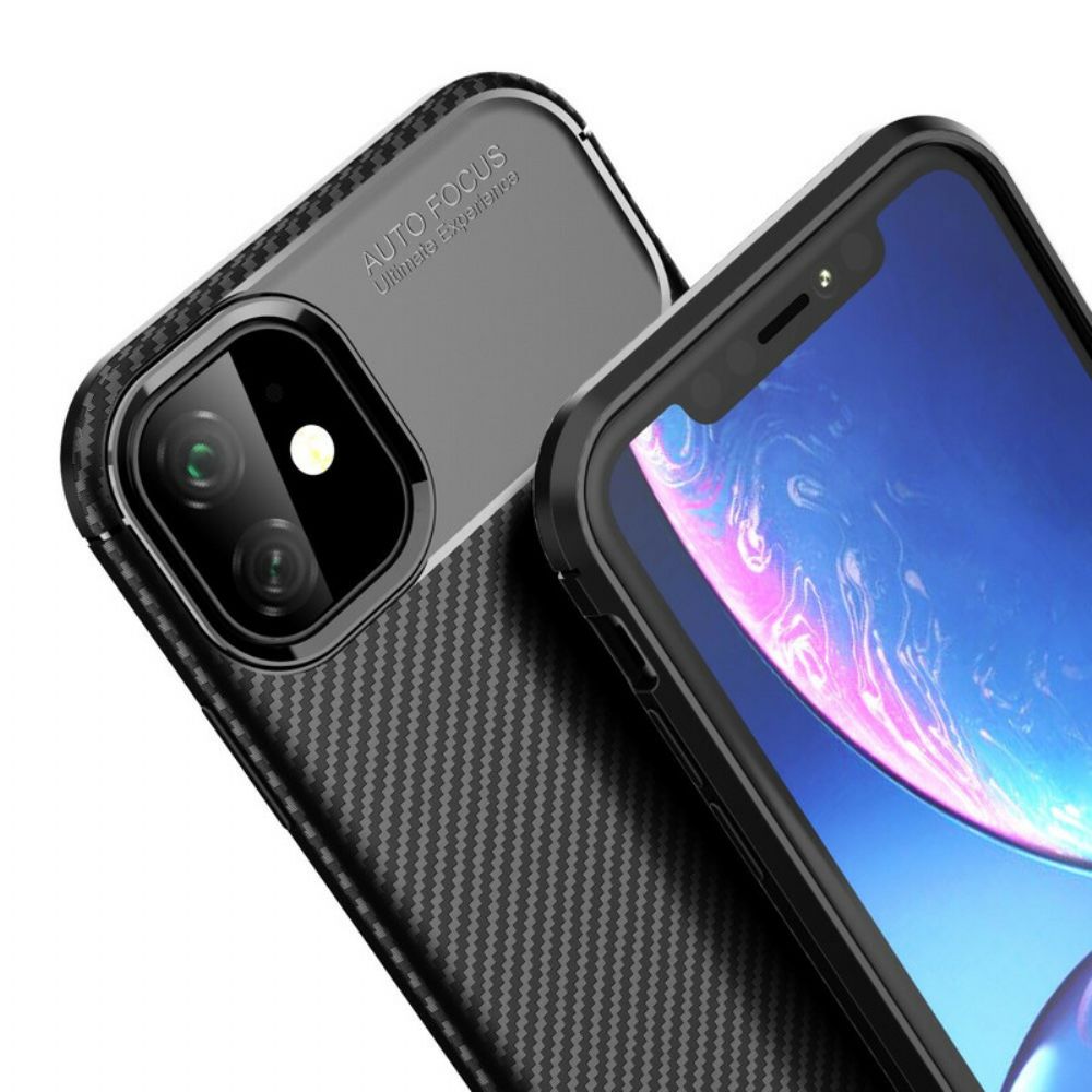 Hülle Für iPhone 11 Flexible Kohlefaserstruktur