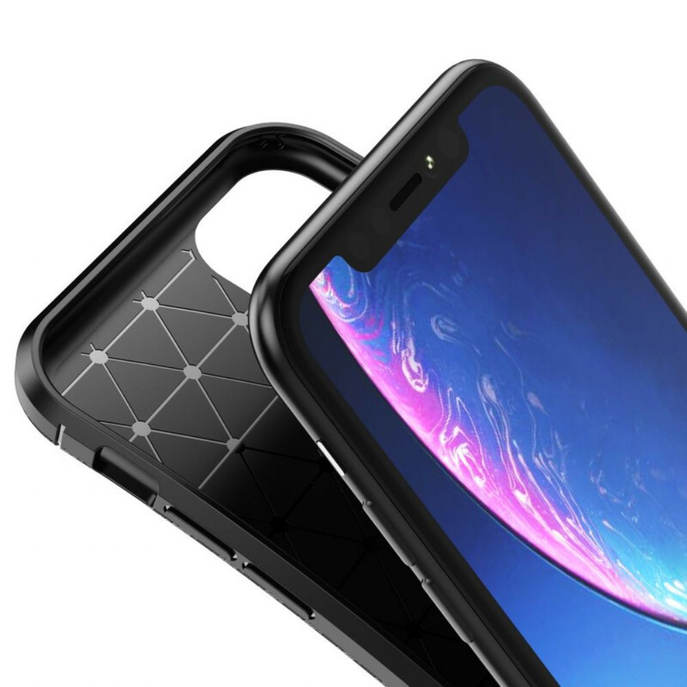 Hülle Für iPhone 11 Flexible Kohlefaserstruktur