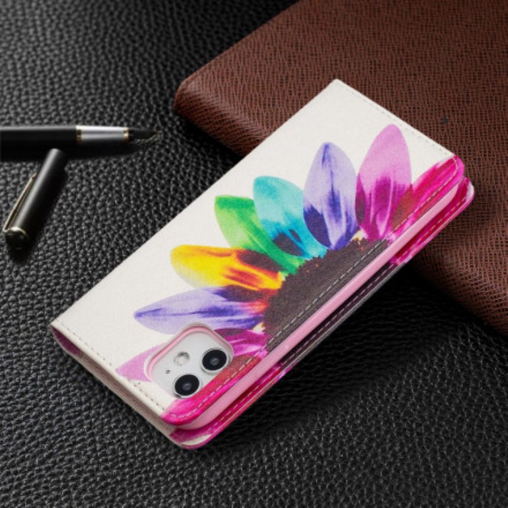 Schutzhülle Für iPhone 11 Flip Case Aquarell Blume