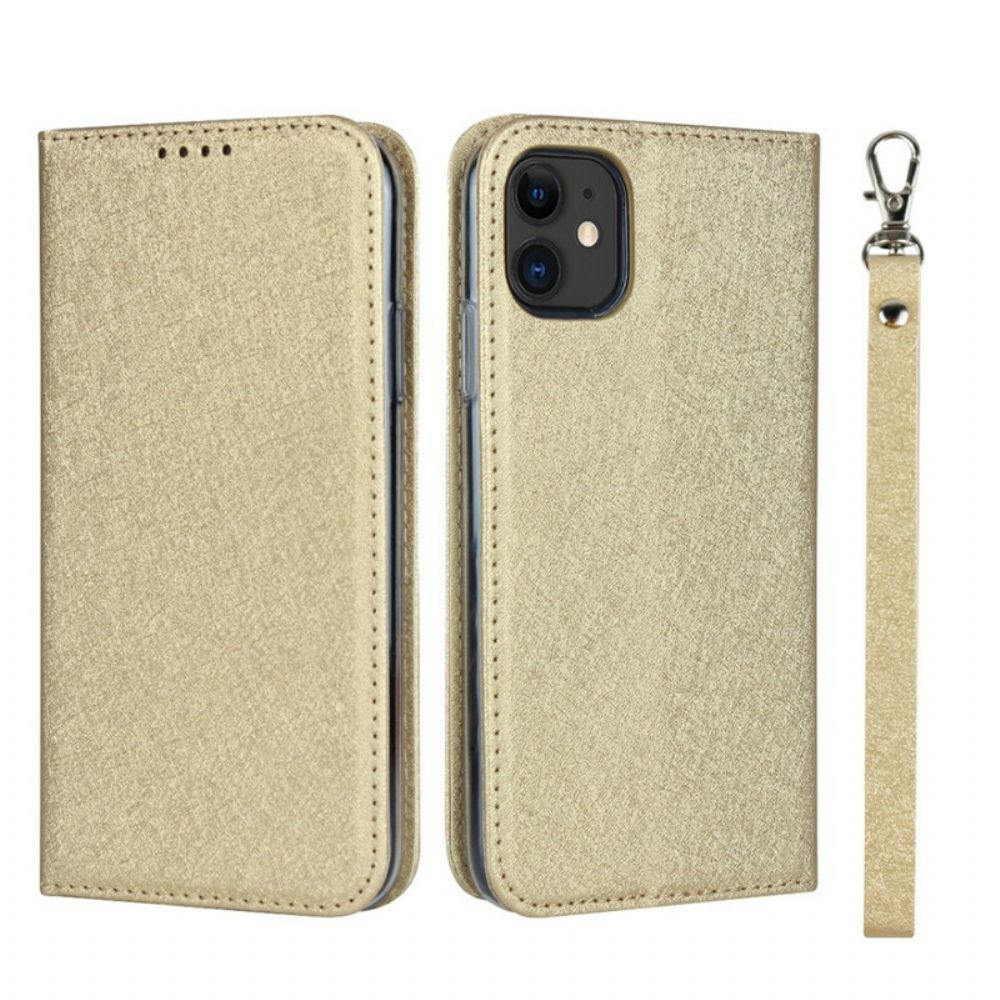 Schutzhülle Für iPhone 11 Flip Case Weicher Lederstil Mit Riemen