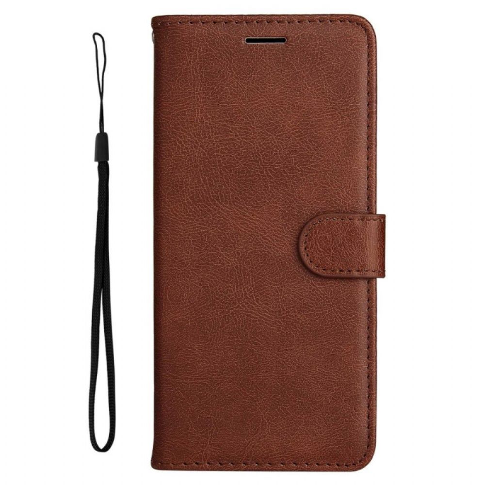 Flip Case Für Vivo V23 5G Mit Kordel Schlichtes Riemchen