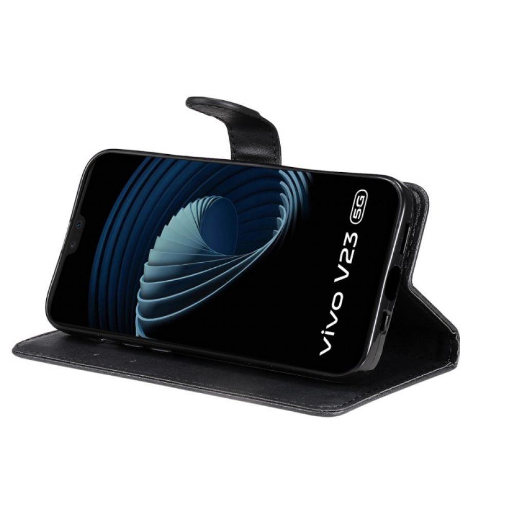 Flip Case Für Vivo V23 5G Mit Kordel Schlichtes Riemchen