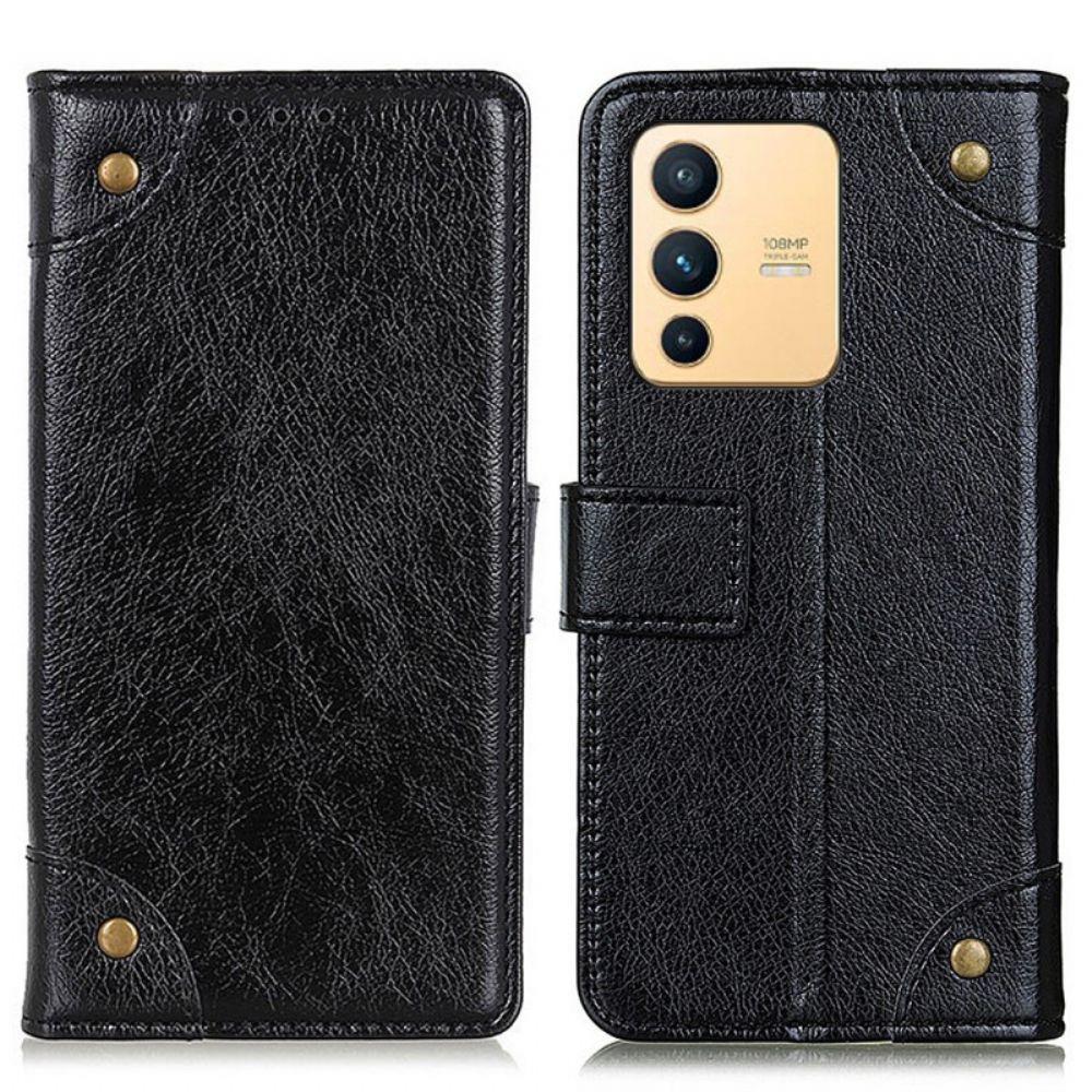Lederhüllen Für Vivo V23 5G Vintage Nappa-kunstleder