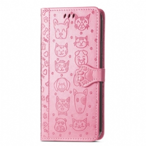 Flip Case Für Samsung Galaxy S22 Ultra 5G Animierte Tiere