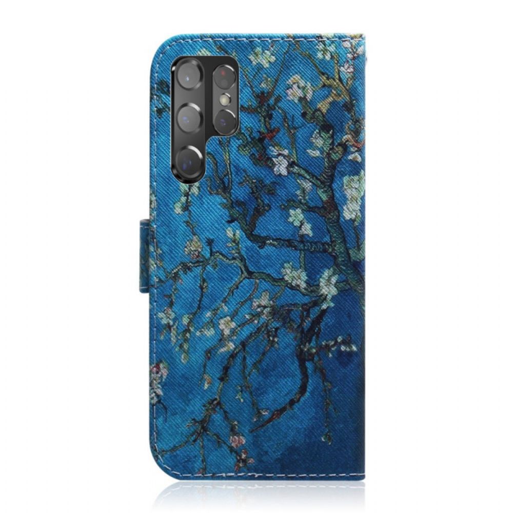 Flip Case Für Samsung Galaxy S22 Ultra 5G Blühender Ast
