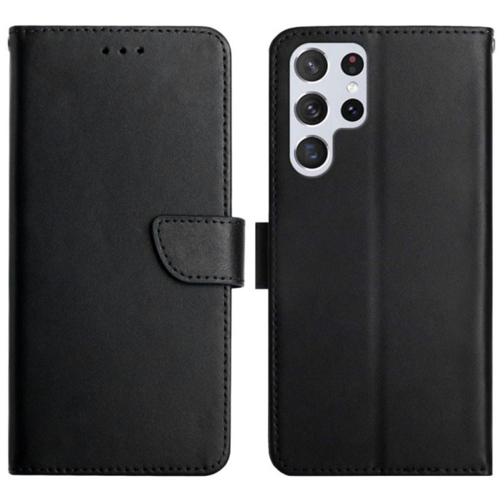Flip Case Für Samsung Galaxy S22 Ultra 5G Echtes Nappaleder
