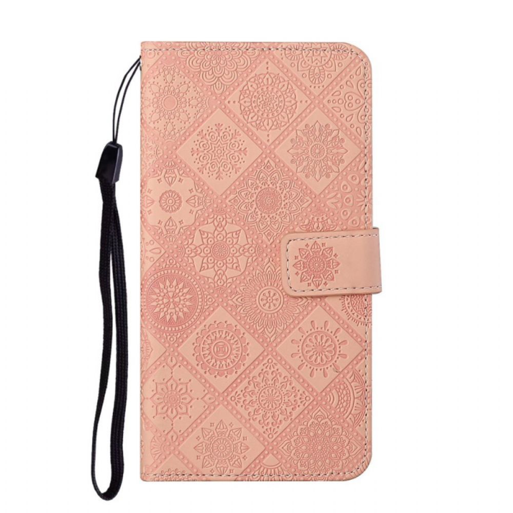 Flip Case Für Samsung Galaxy S22 Ultra 5G Gobelinmuster