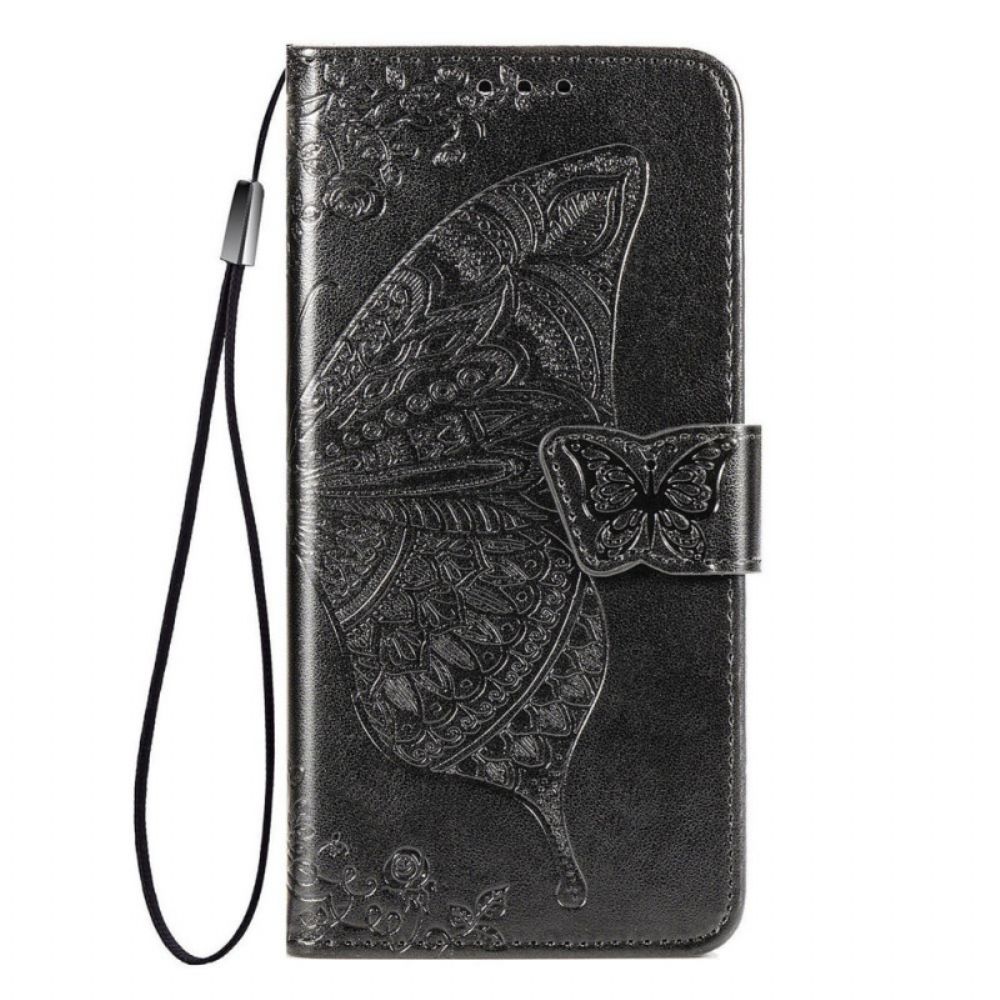 Flip Case Für Samsung Galaxy S22 Ultra 5G Halbe Schmetterlinge
