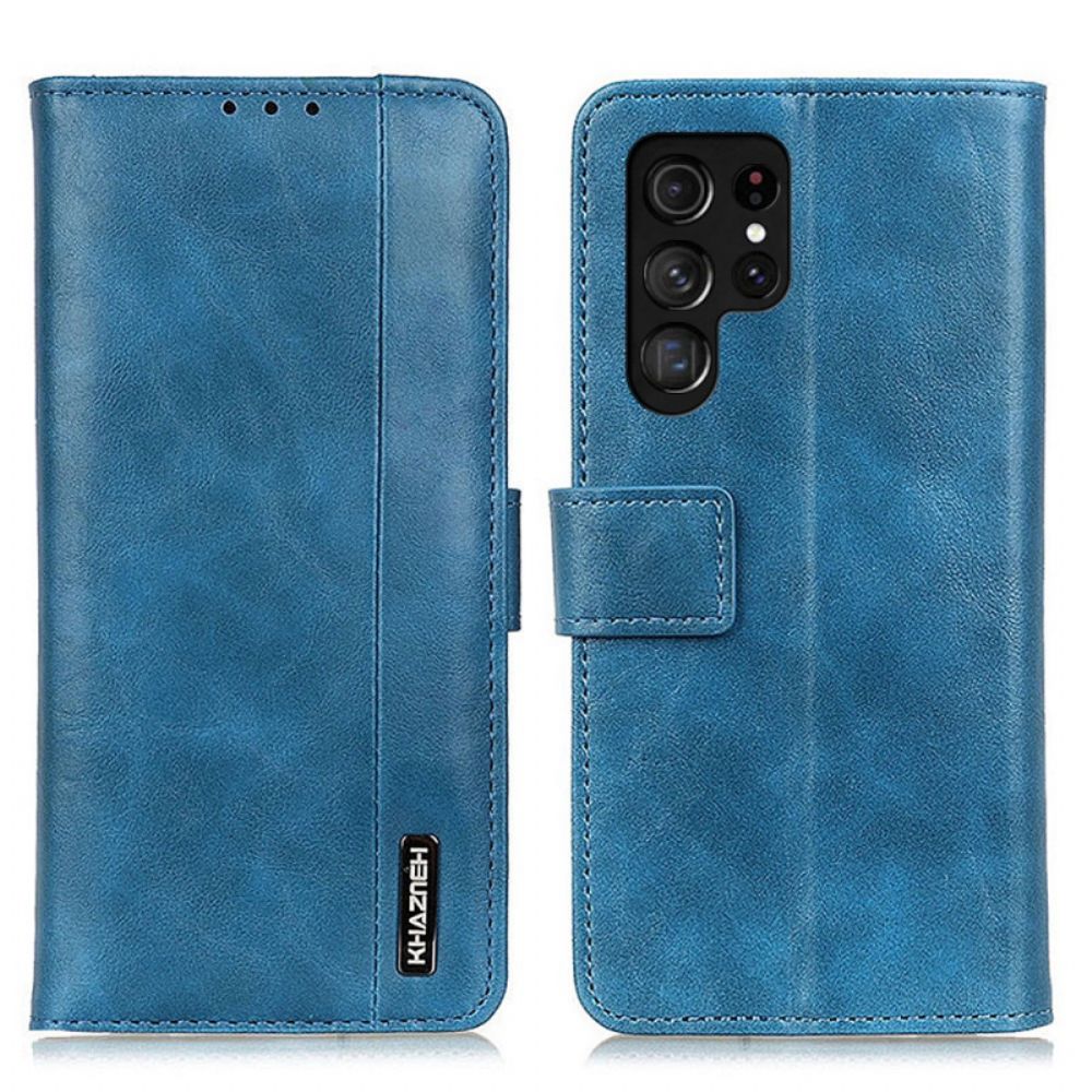 Flip Case Für Samsung Galaxy S22 Ultra 5G Khazneh Elegance Kunstleder