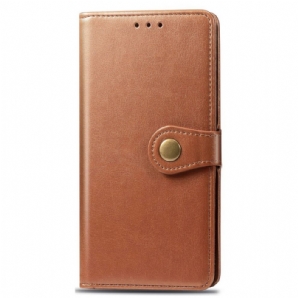 Flip Case Für Samsung Galaxy S22 Ultra 5G Kunstleder Und Vintage-verschluss