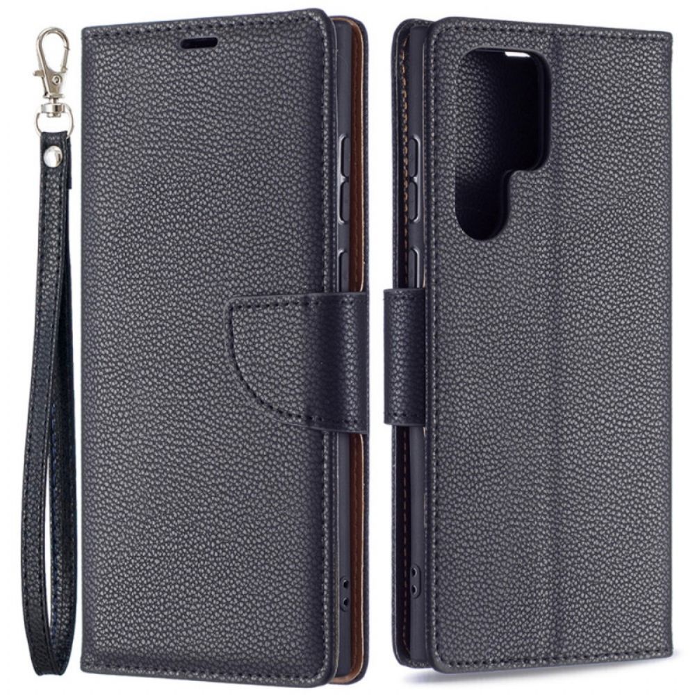 Flip Case Für Samsung Galaxy S22 Ultra 5G Flip Case Litschi-klappe Schräg