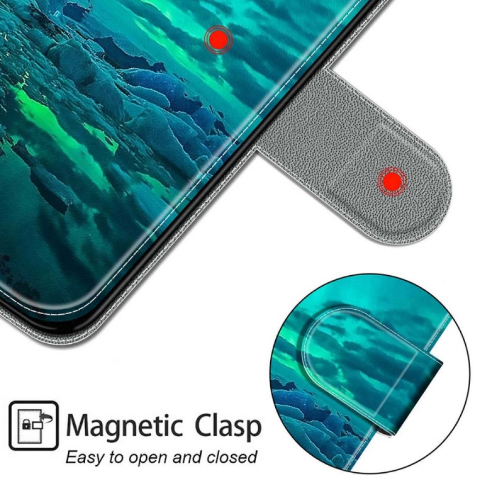 Flip Case Für Samsung Galaxy S22 Ultra 5G Mit Kordel Riemenlandschaft
