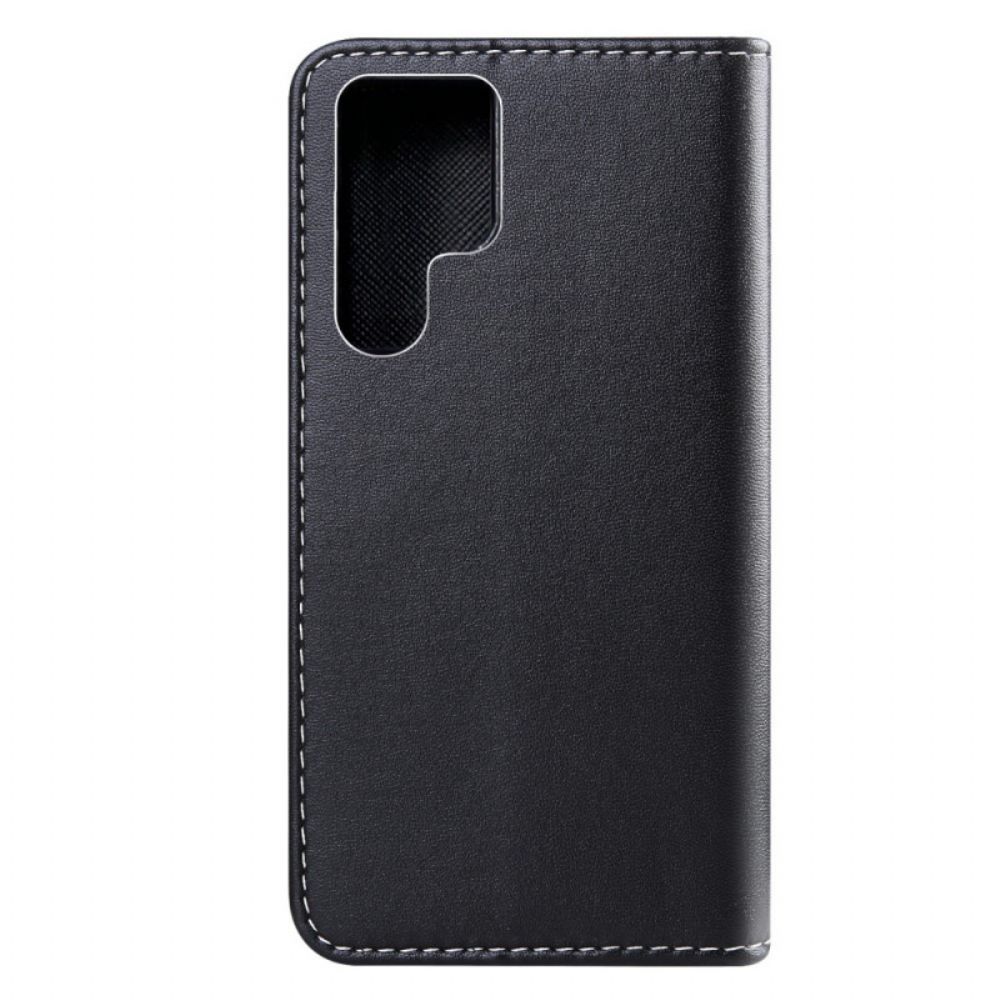 Flip Case Für Samsung Galaxy S22 Ultra 5G Tricolor Ledereffekt