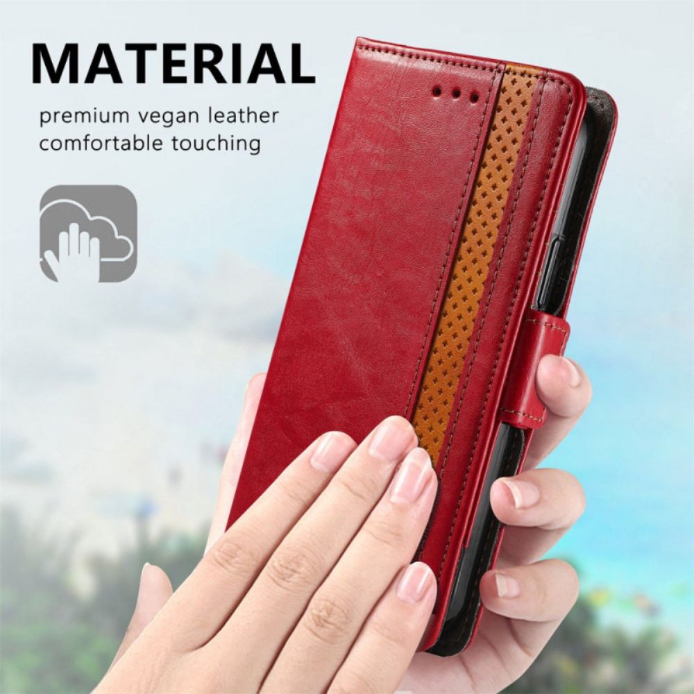 Flip Case Für Samsung Galaxy S22 Ultra 5G Zweifarbiger Doppelverschluss