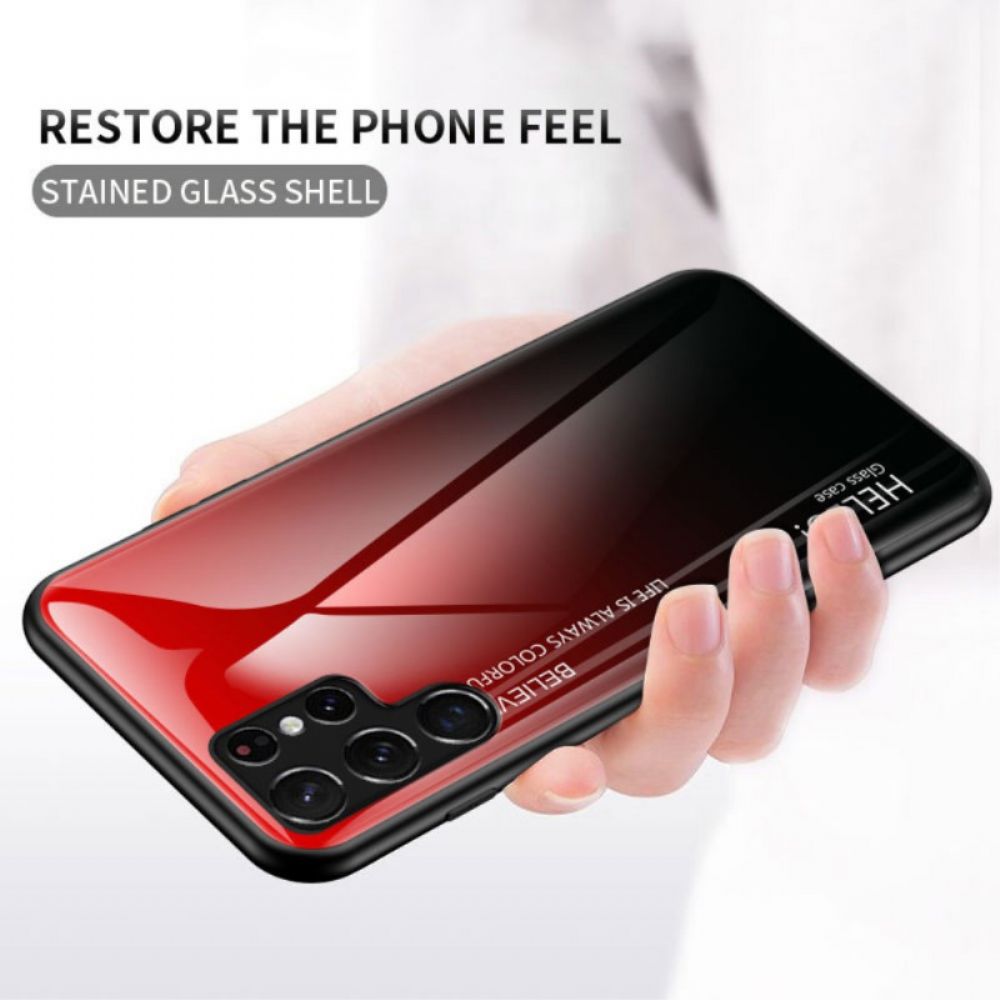 Handyhülle Für Samsung Galaxy S22 Ultra 5G Hallo Tempered Glass