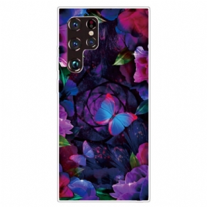 Hülle Für Samsung Galaxy S22 Ultra 5G Bunte Schmetterlinge