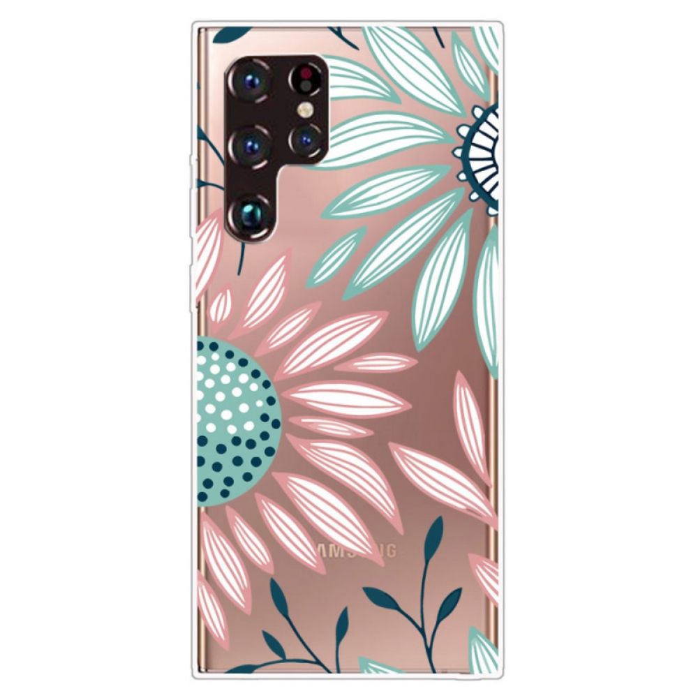 Hülle Für Samsung Galaxy S22 Ultra 5G Durchsichtige Blume