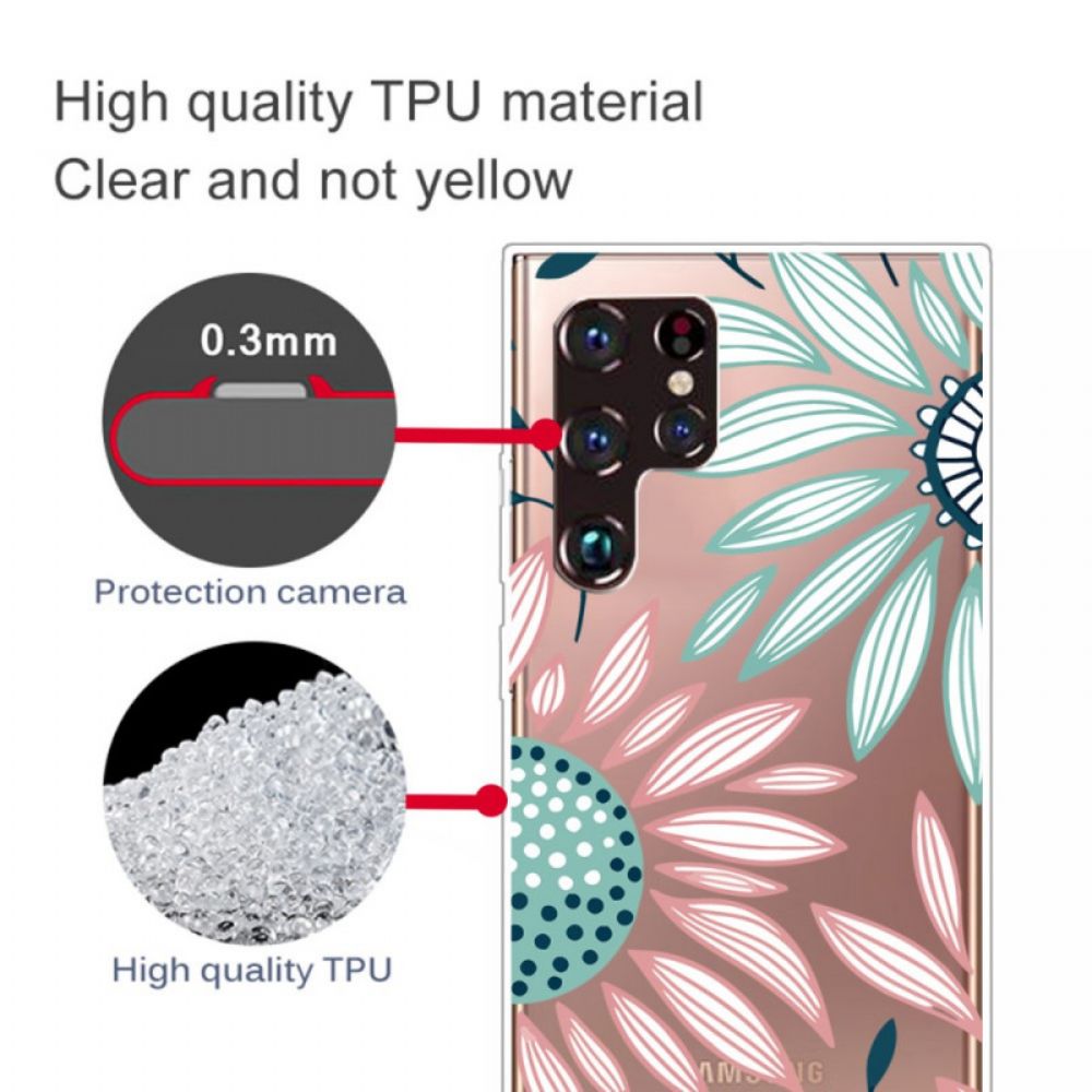 Hülle Für Samsung Galaxy S22 Ultra 5G Durchsichtige Blume