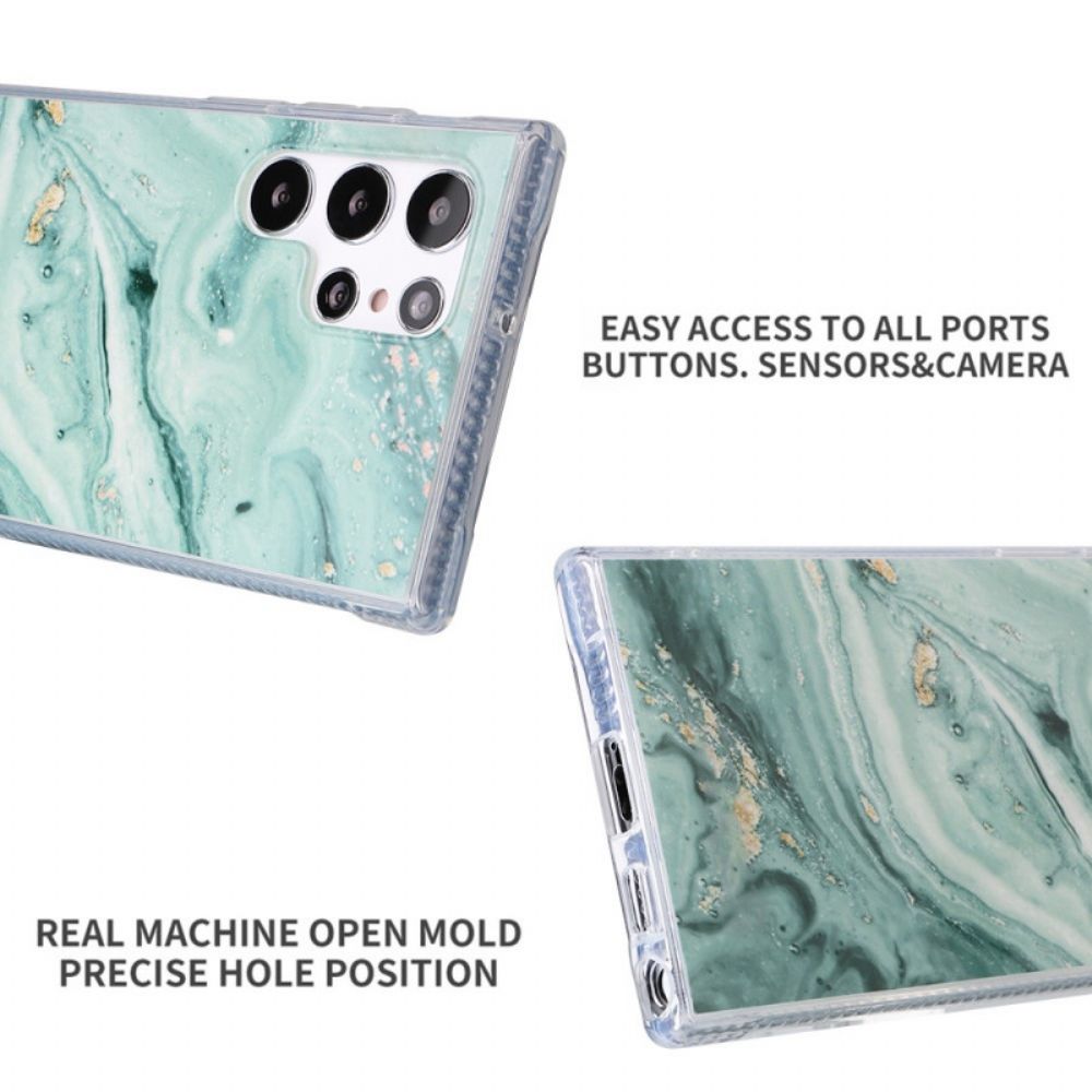Hülle Für Samsung Galaxy S22 Ultra 5G Glitzermarmor