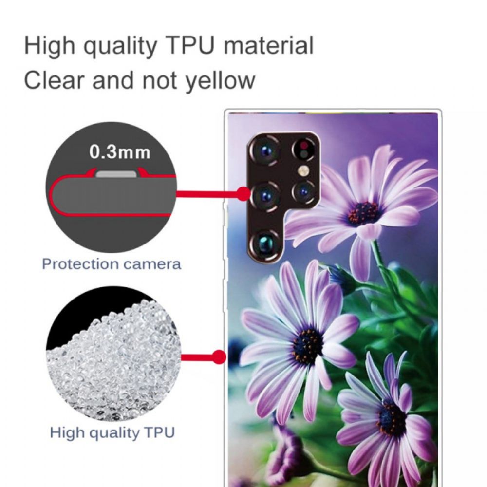 Hülle Für Samsung Galaxy S22 Ultra 5G Realistische Blumen