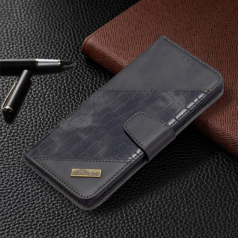 Lederhüllen Für Samsung Galaxy S22 Ultra 5G Klassischer Krokodilleder-effekt