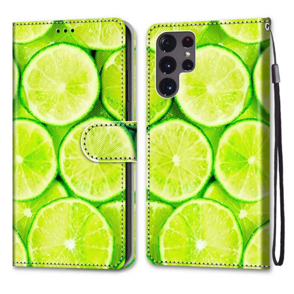 Lederhüllen Für Samsung Galaxy S22 Ultra 5G Limonen