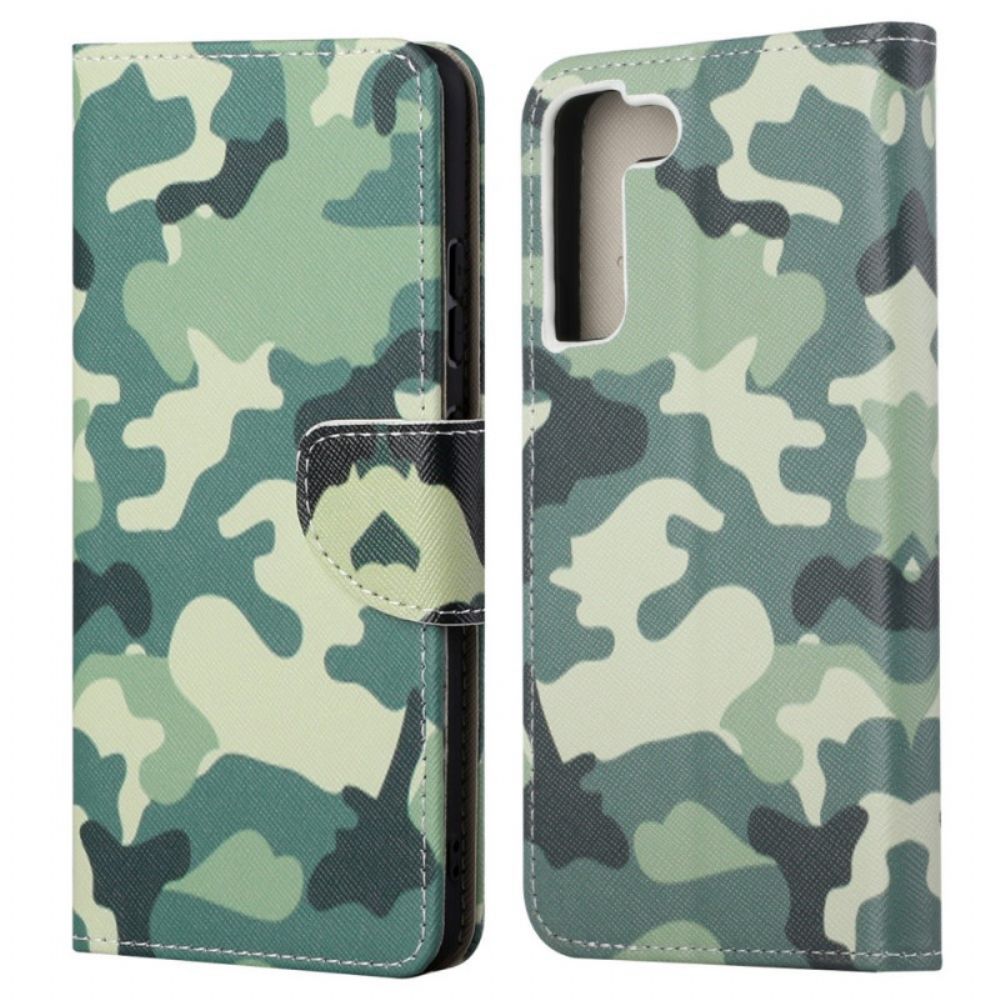 Lederhüllen Für Samsung Galaxy S22 Ultra 5G Militärtarnung
