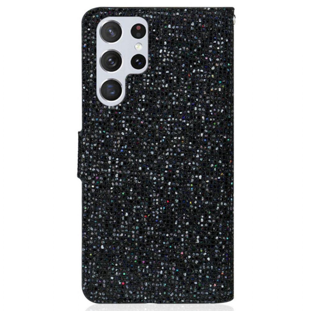 Lederhüllen Für Samsung Galaxy S22 Ultra 5G Pailletten S-design