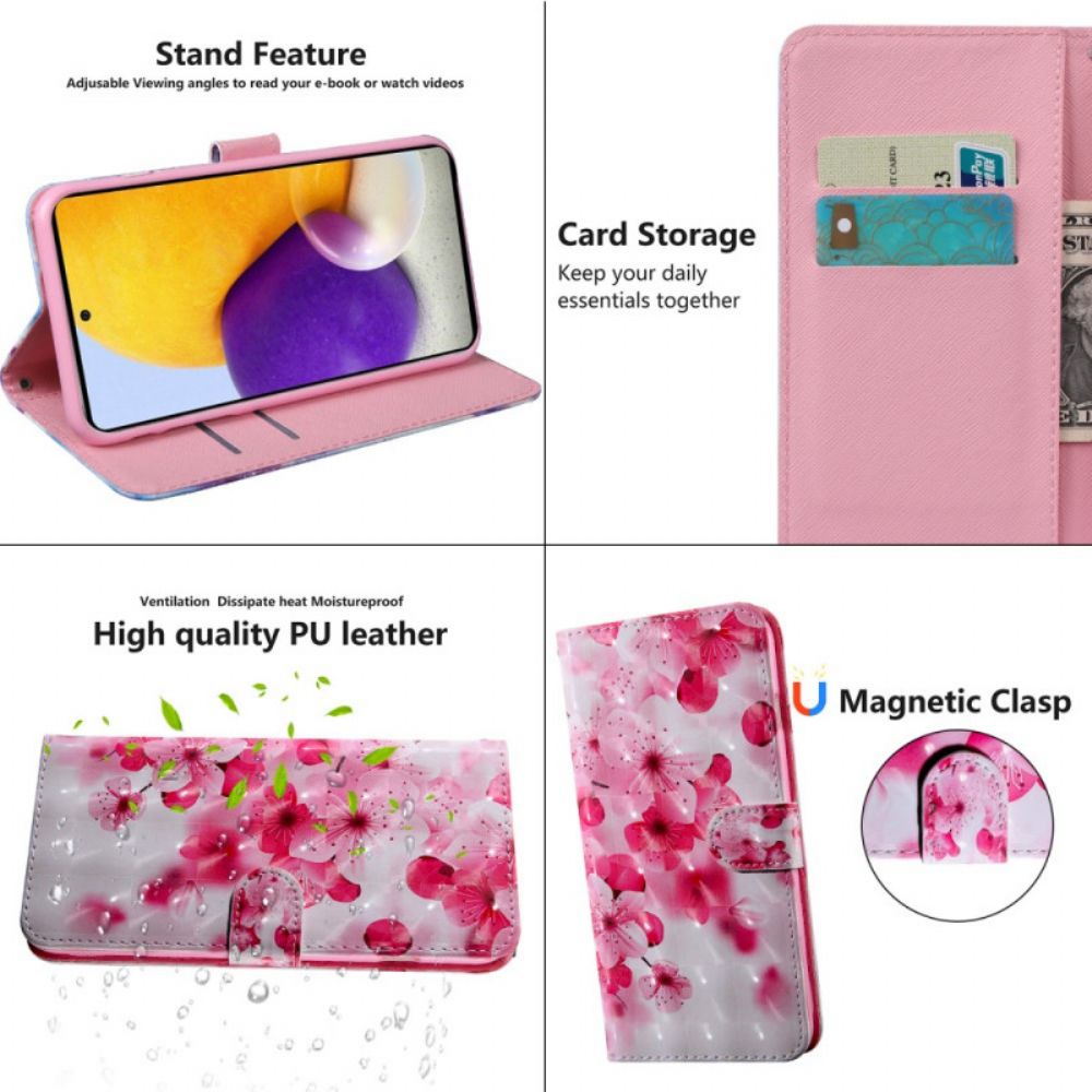 Lederhüllen Für Samsung Galaxy S22 Ultra 5G Rosa Blumen