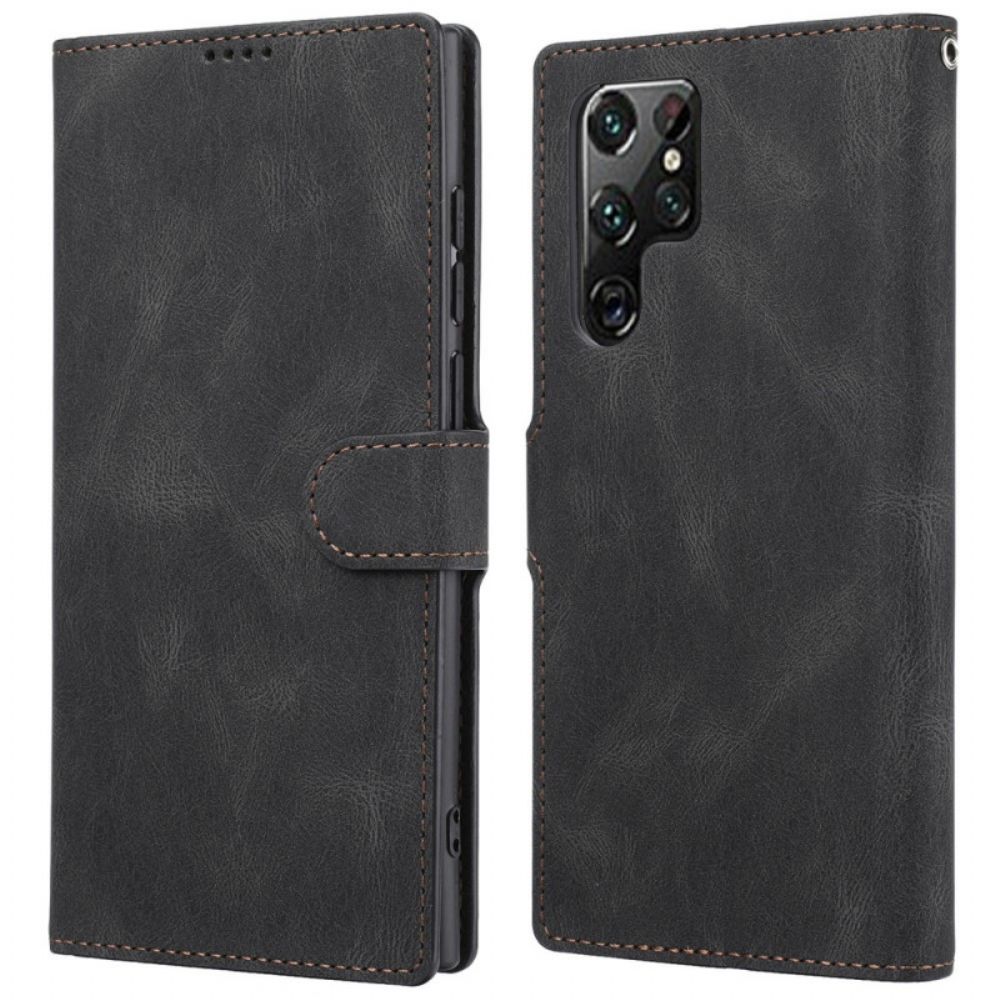 Lederhüllen Für Samsung Galaxy S22 Ultra 5G Vintage Couture Kunstleder