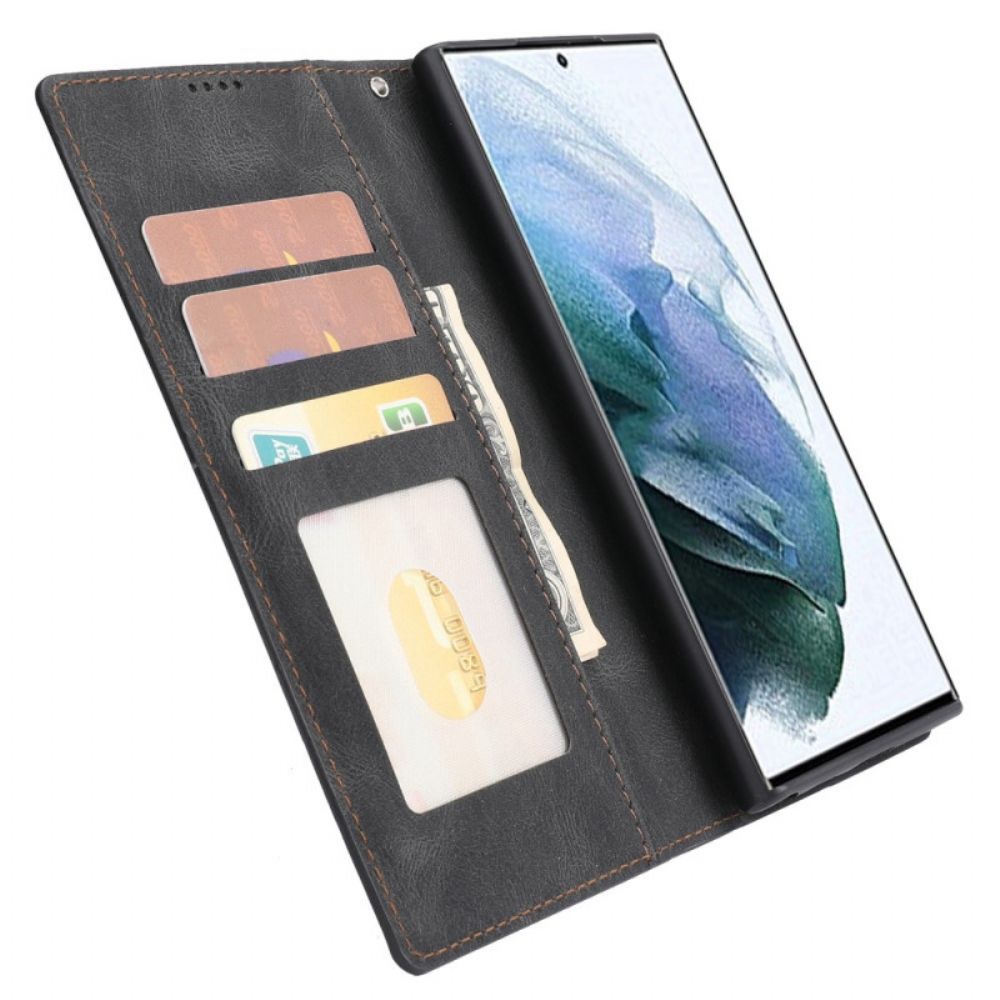 Lederhüllen Für Samsung Galaxy S22 Ultra 5G Vintage Couture Kunstleder