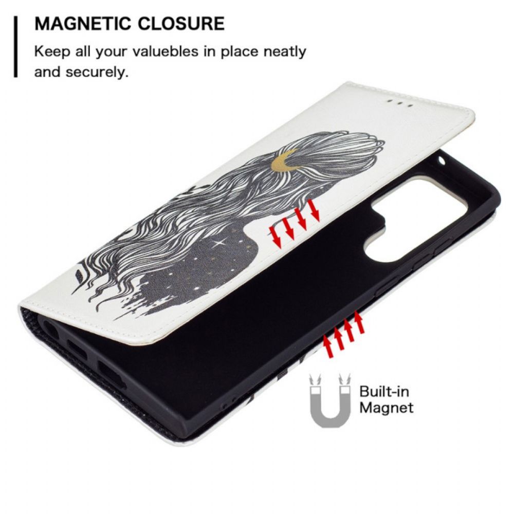 Schutzhülle Für Samsung Galaxy S22 Ultra 5G Flip Case Hübsches Haar