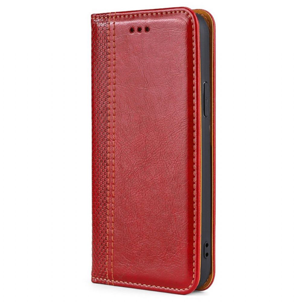 Schutzhülle Für Samsung Galaxy S22 Ultra 5G Flip Case Litschi-ledernaht