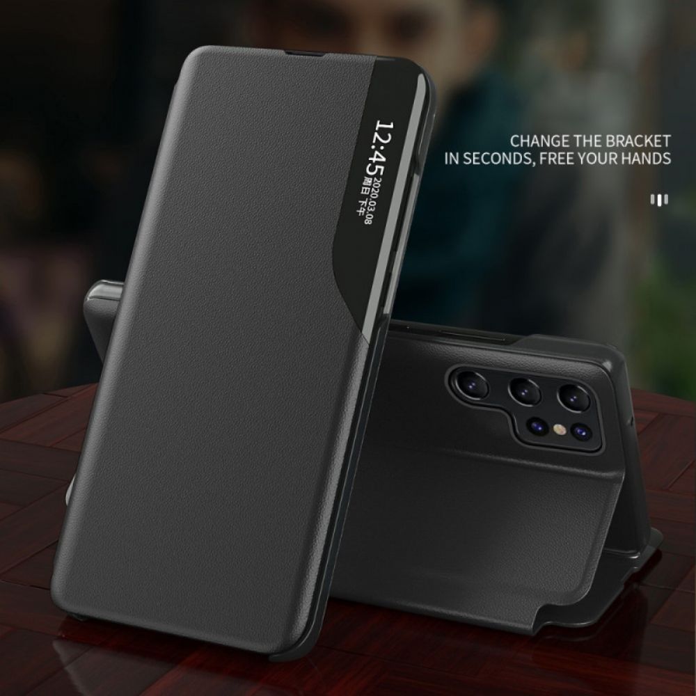 Schutzhülle Für Samsung Galaxy S22 Ultra 5G Texturiertes Kunstleder