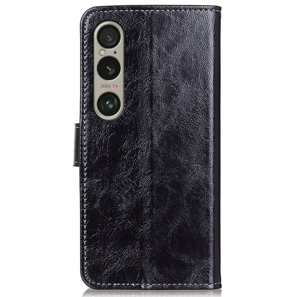 Lederhüllen Sony Xperia 1 Vi Handyhülle Glänzendes Kunstleder