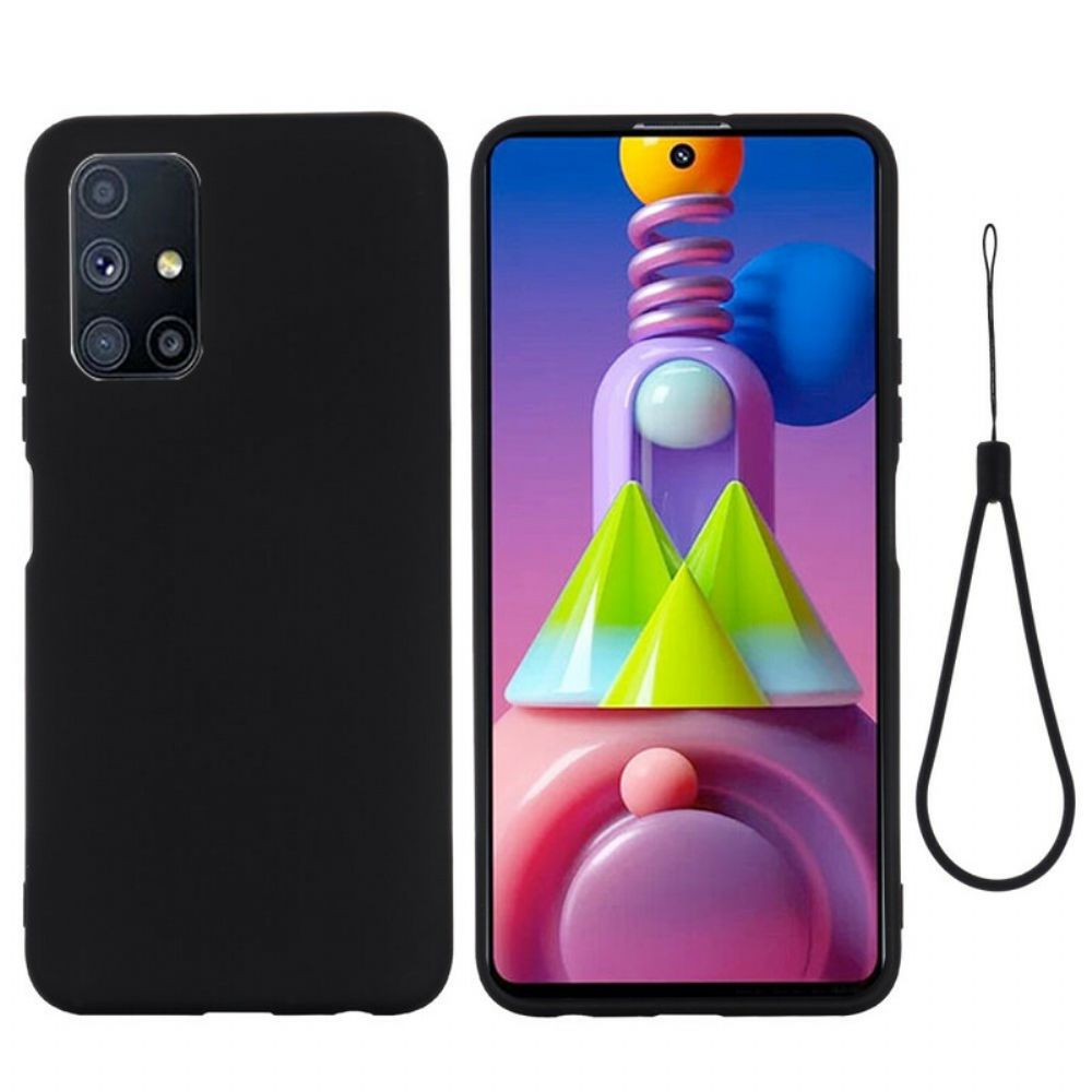 Hülle Für Samsung Galaxy M51 Flüssigsilikon Mit Lanyard