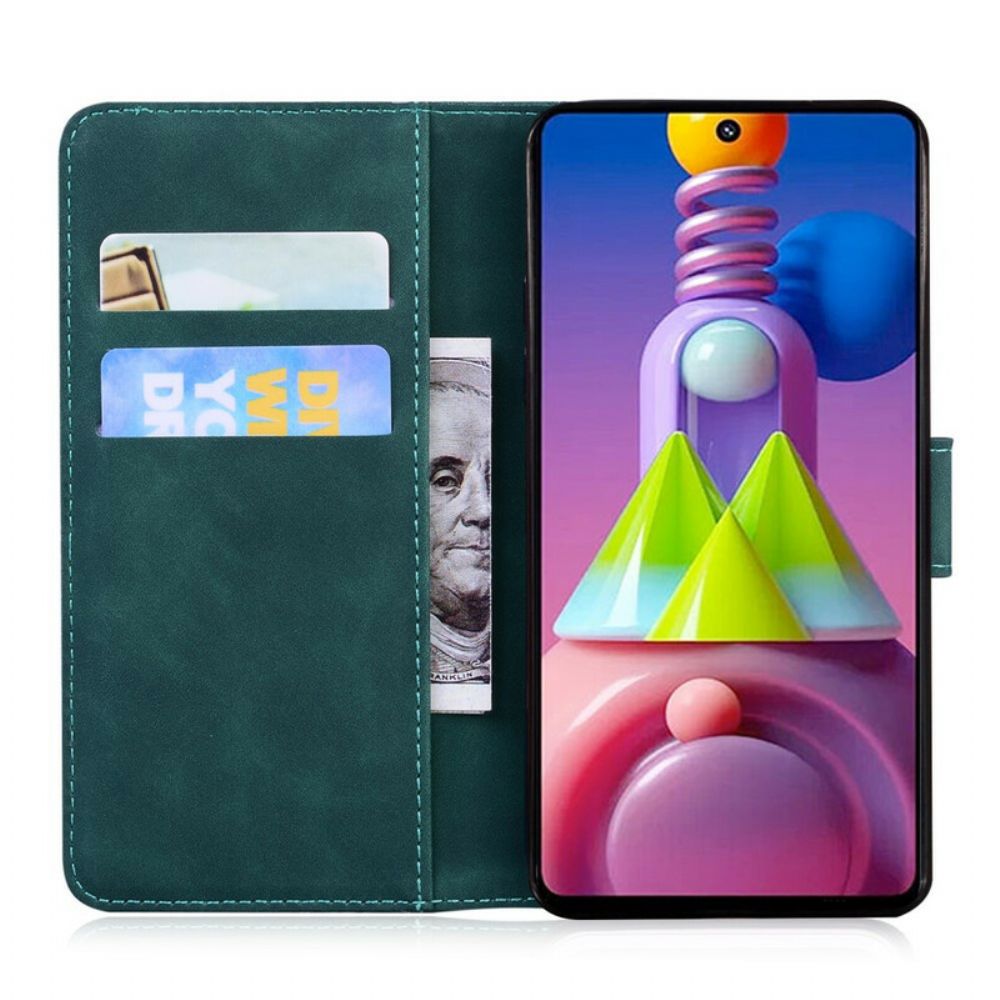 Lederhüllen Für Samsung Galaxy M51 Einfarbiger Ledereffekt