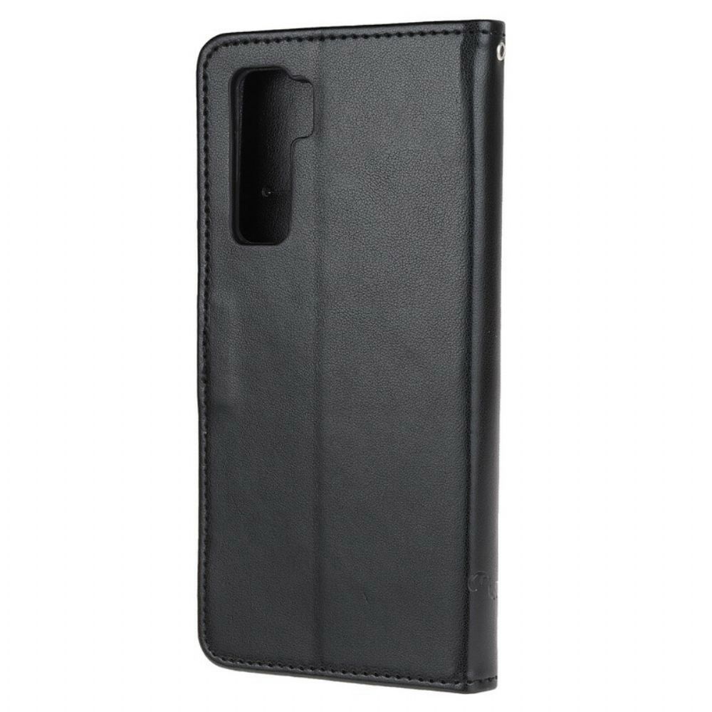 Flip Case Für Huawei P40 Lite 5G Schmetterlinge Und Blumen