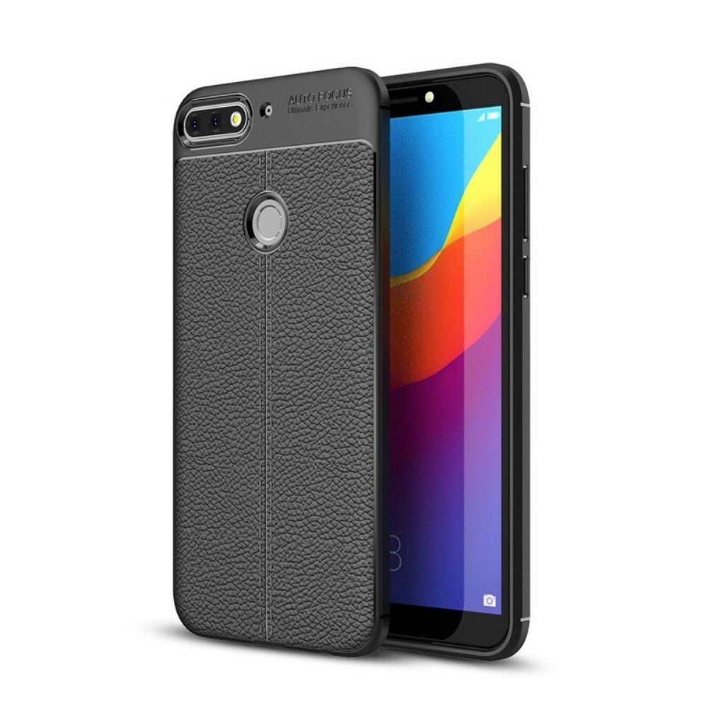 Handyhülle Für Huawei Y7 2018 / Honor 7C Doppelte Linie Litschi-leder-effekt
