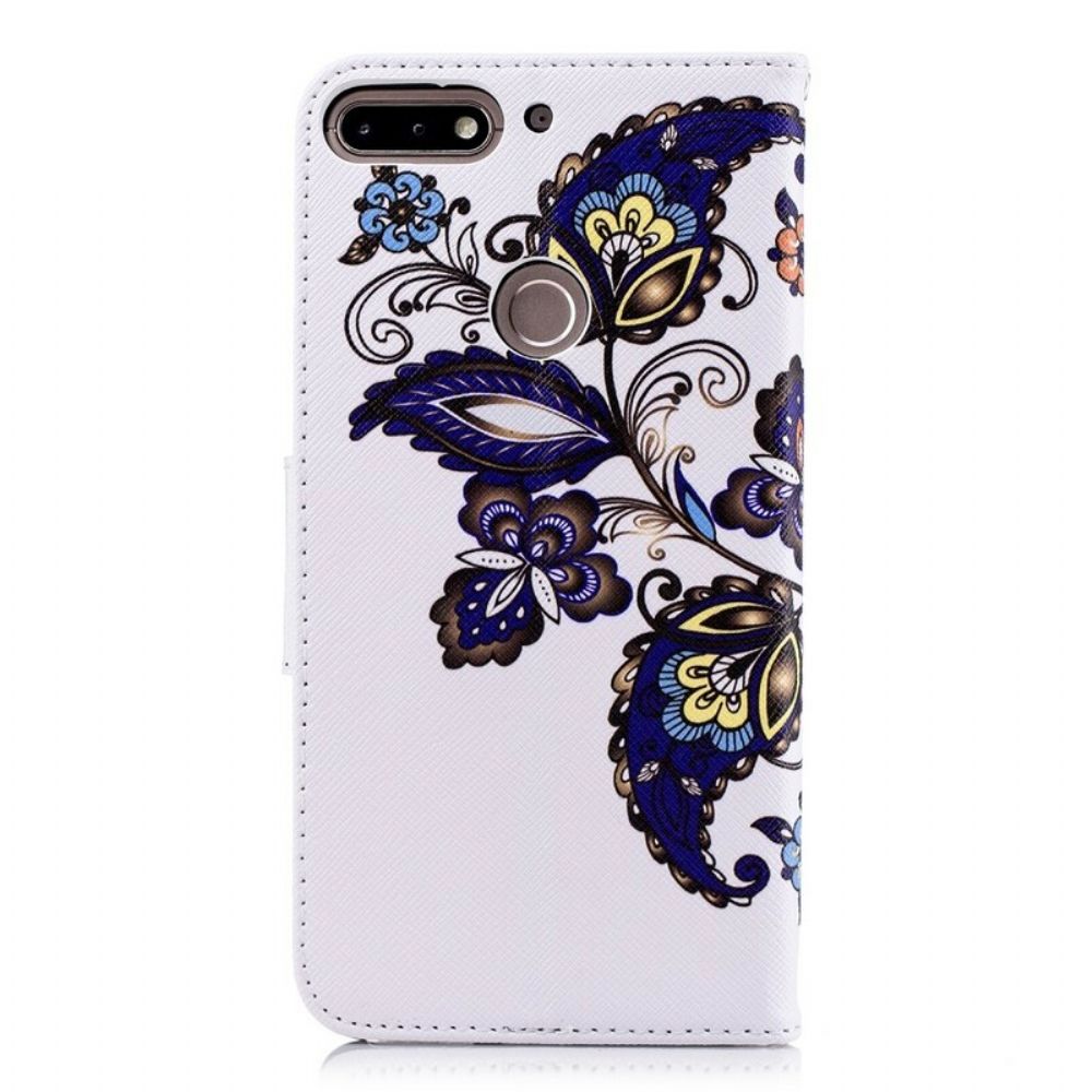 Lederhüllen Für Huawei Y7 2018 / Honor 7C Schmetterlings-tattoo