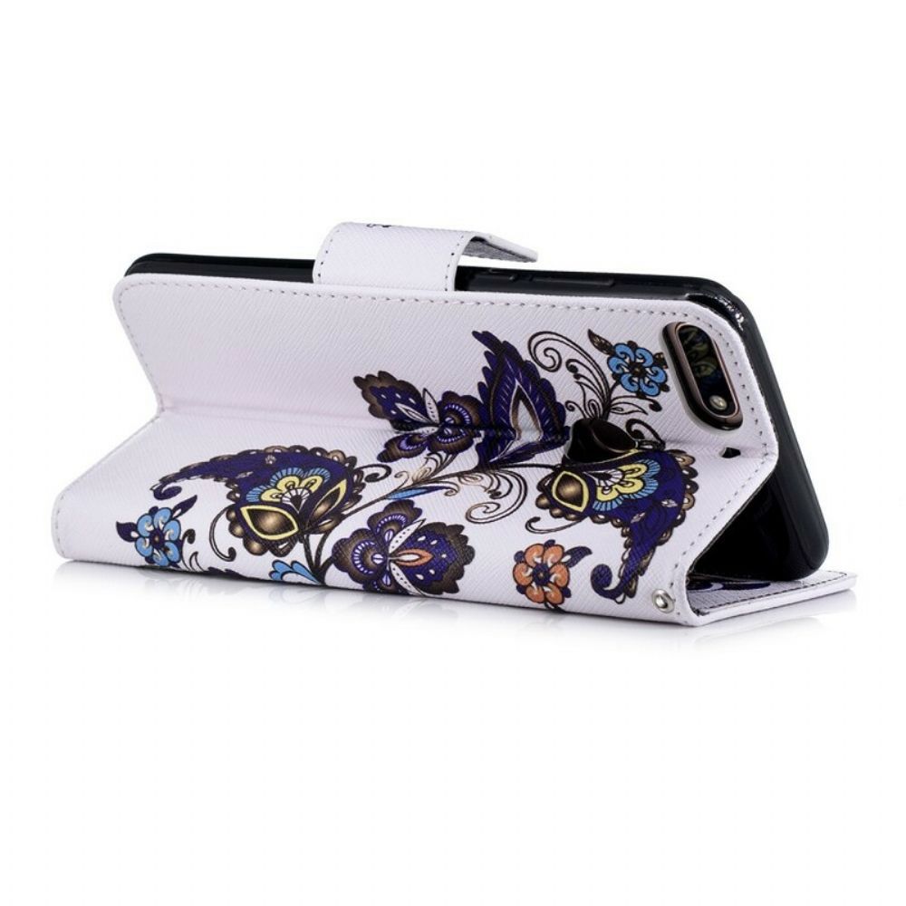 Lederhüllen Für Huawei Y7 2018 / Honor 7C Schmetterlings-tattoo