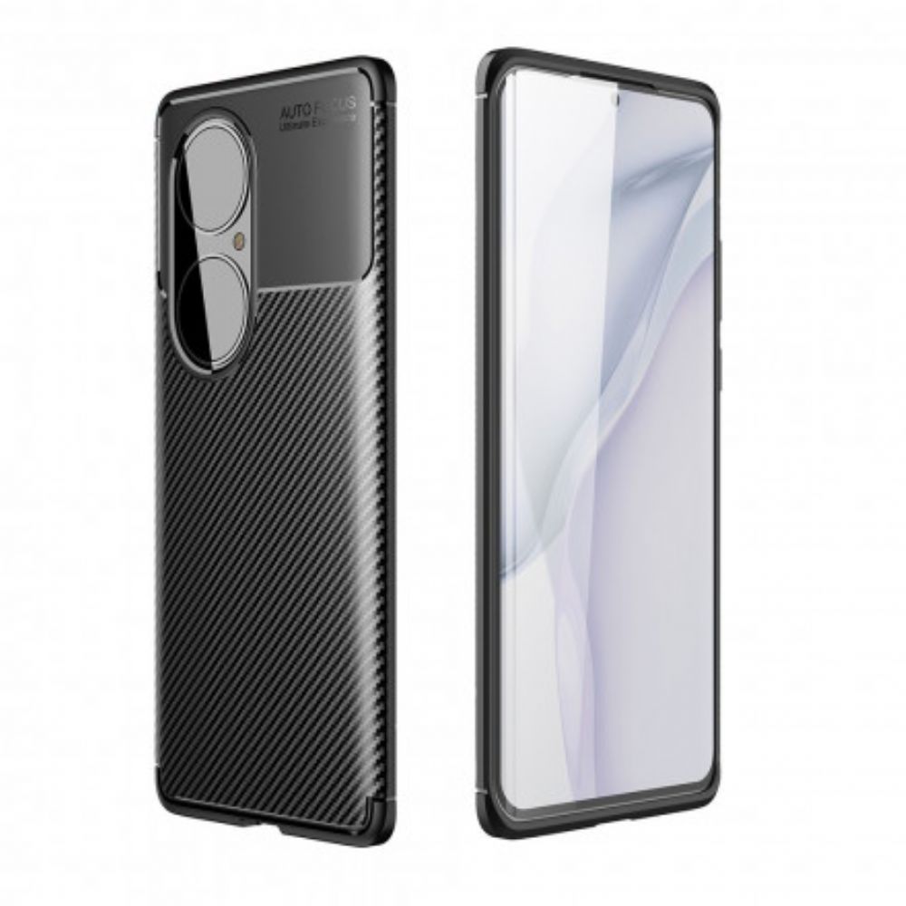 Hülle Für Huawei P50 Flexible Kohlefaserstruktur